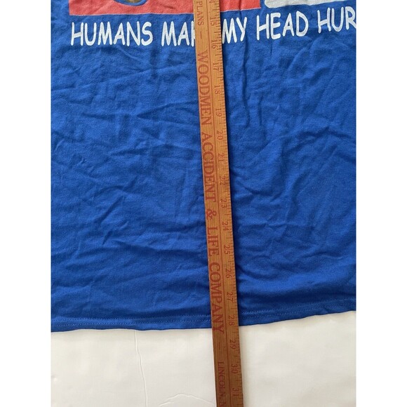 Cats Make Me Happy Humans Make‎ My Head Hurt Blue T Shirt 3XL - Picture 5 of 9